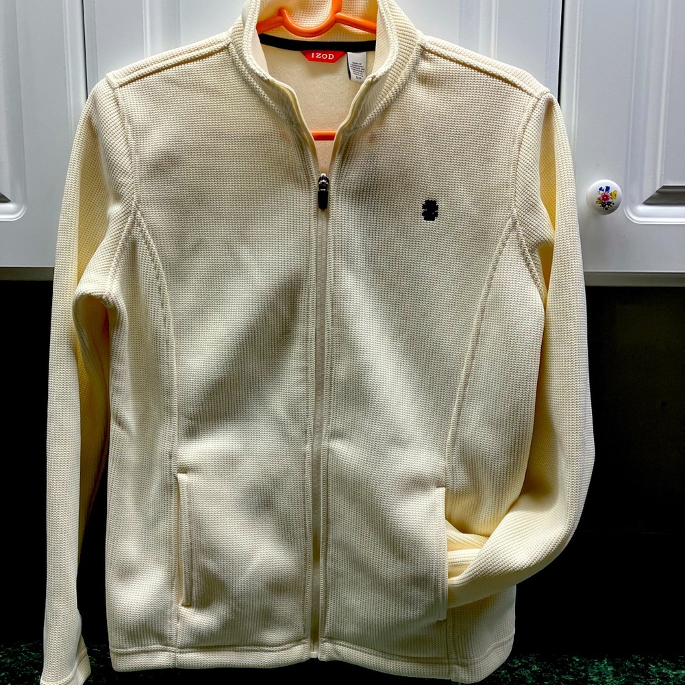 Izod fleece lined off white jacket